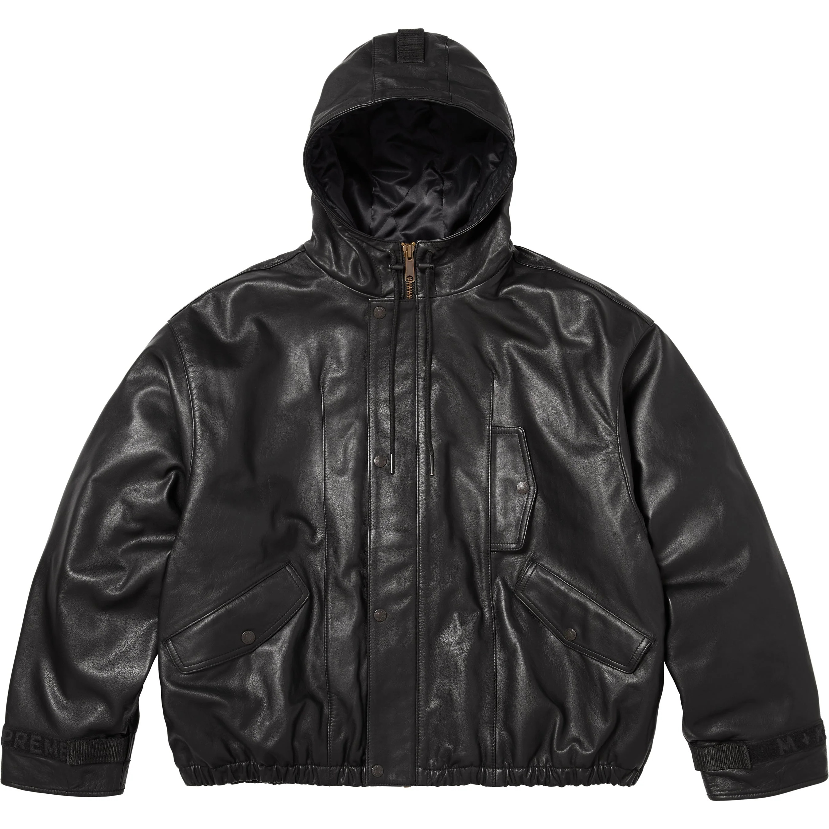 Supreme®/Marithé + François Girbaud Hooded Leather Flight Bomber Jacket view 3